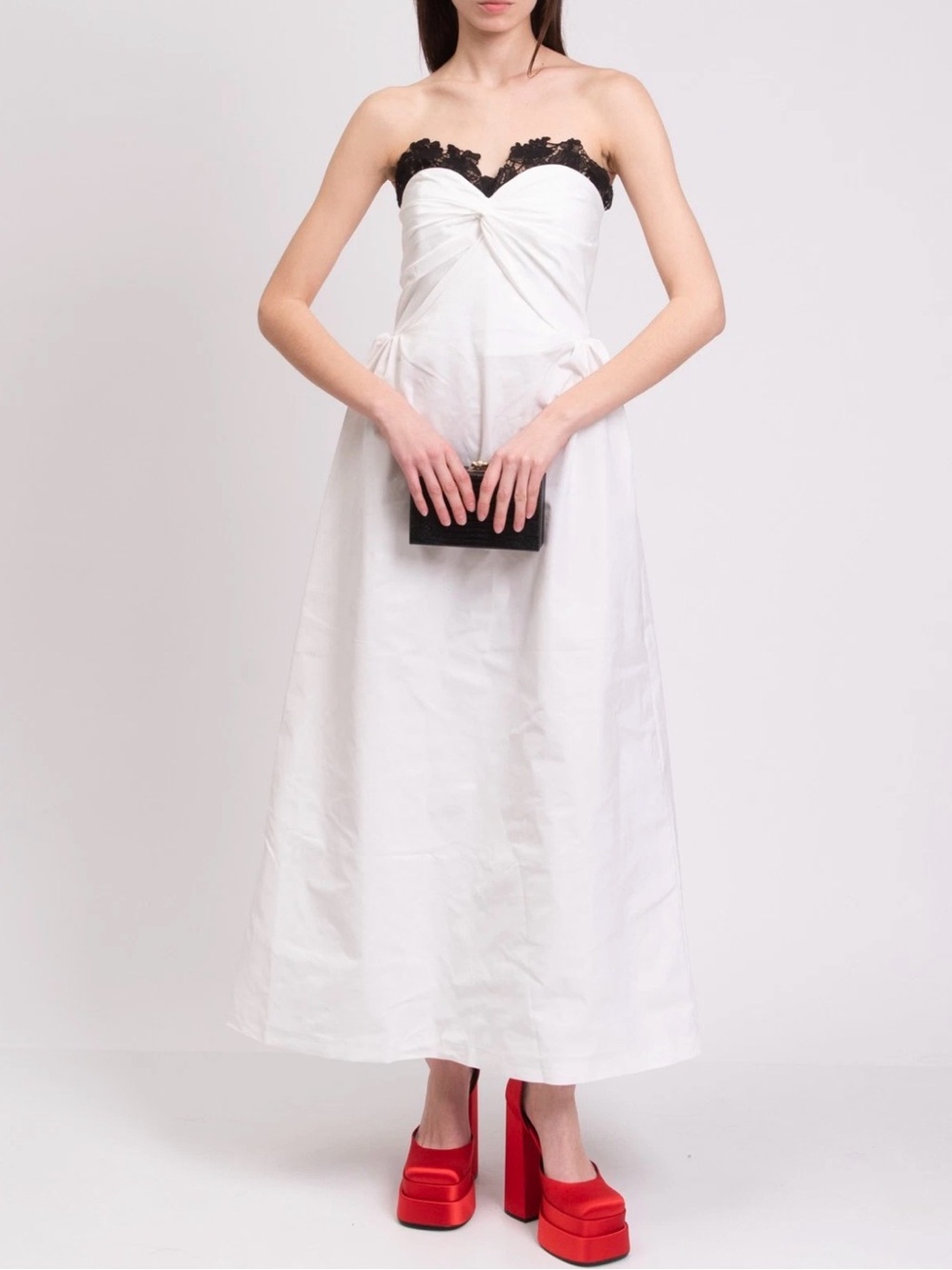 NWD - $900 Kika Vargas Twist Bandeau dress with Lace Details